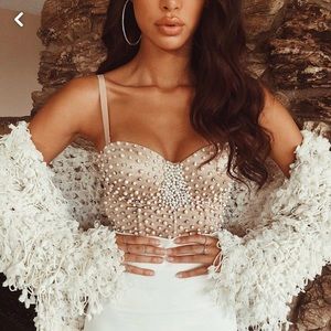 Tan dress up crop top